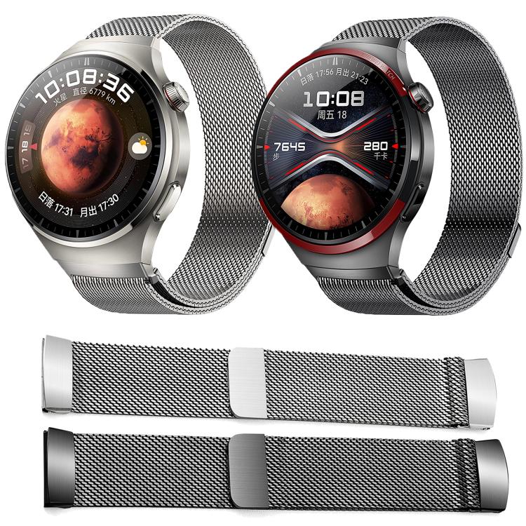 Pulsante Interfaccia senza soluzione di continuità Cinturino per orologio Milanese magnetico in acciaio inossidabile, For Huawei Watch 4 Pro