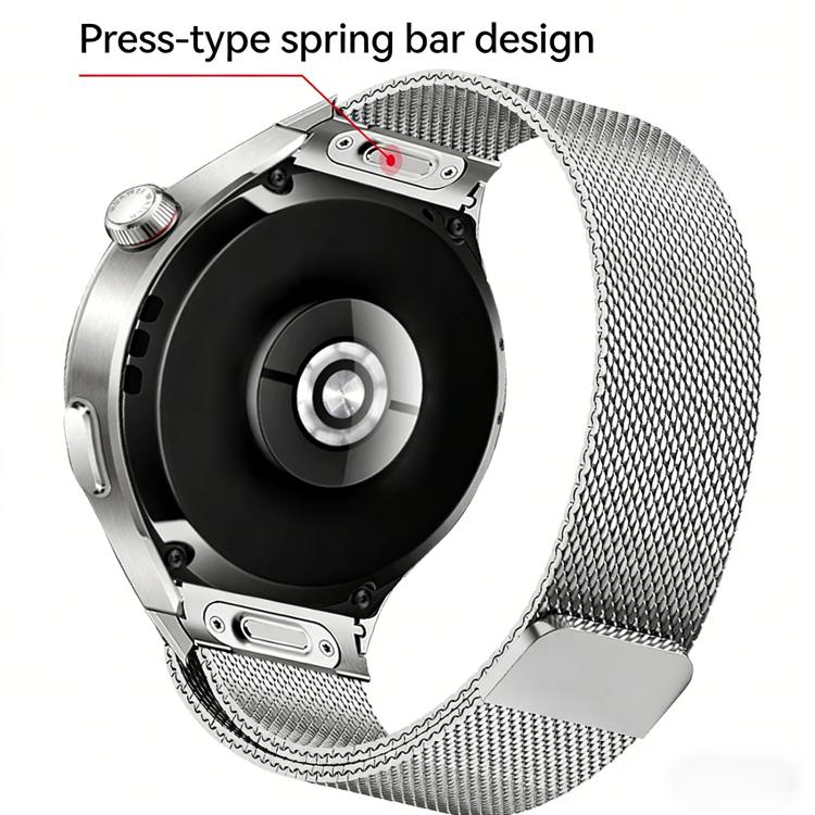 Pulsante Interfaccia senza soluzione di continuità Cinturino per orologio Milanese magnetico in acciaio inossidabile, For Huawei Watch 4 Pro