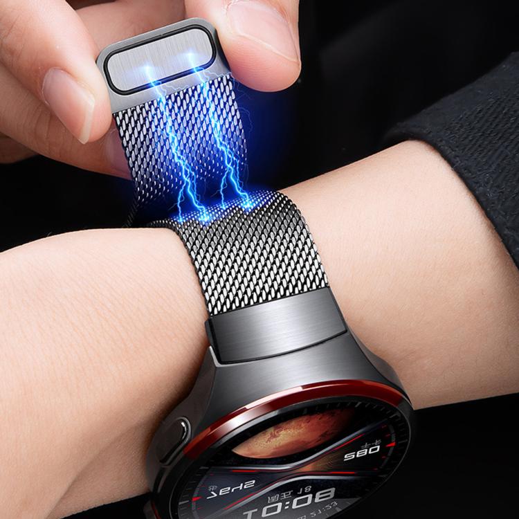 Pulsante Interfaccia senza soluzione di continuità Cinturino per orologio Milanese magnetico in acciaio inossidabile, For Huawei Watch 4 Pro