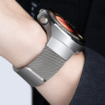 Pulsante Interfaccia senza soluzione di continuità Cinturino per orologio Milanese magnetico in acciaio inossidabile, For Huawei Watch 4 Pro