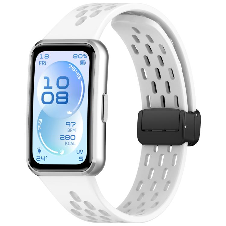 Cinturino per orologio in silicone pieghevole con fibbia magnetica., For Huawei Band 11 / Band 11 Pro