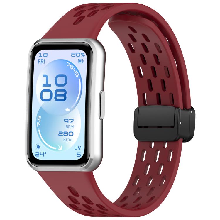 Cinturino per orologio in silicone pieghevole con fibbia magnetica., For Huawei Band 11 / Band 11 Pro