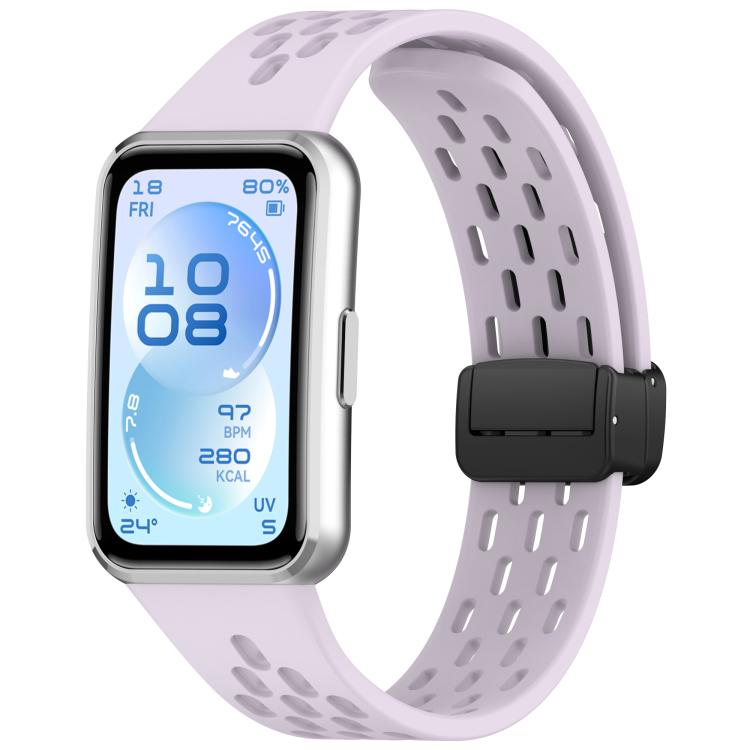 Cinturino per orologio in silicone pieghevole con fibbia magnetica., For Huawei Band 11 / Band 11 Pro