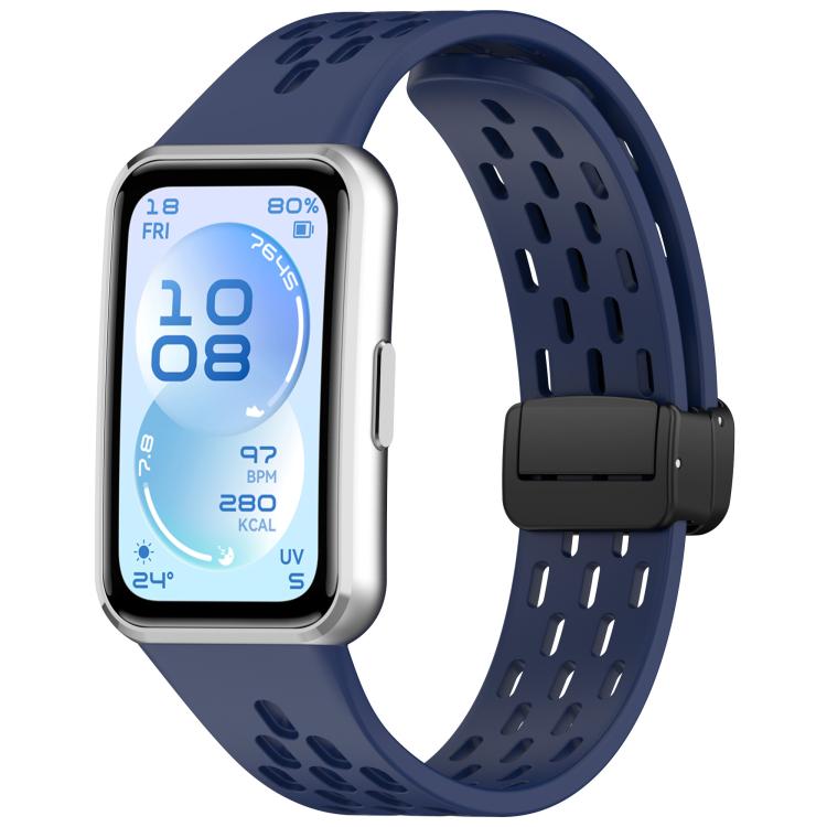 Cinturino per orologio in silicone pieghevole con fibbia magnetica., For Huawei Band 11 / Band 11 Pro