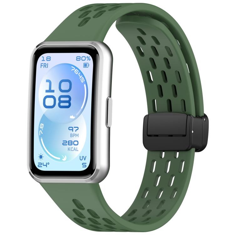 Cinturino per orologio in silicone pieghevole con fibbia magnetica., For Huawei Band 11 / Band 11 Pro