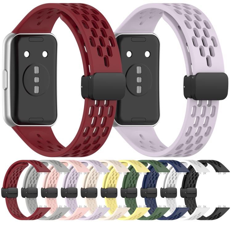 Cinturino per orologio in silicone pieghevole con fibbia magnetica., For Huawei Band 11 / Band 11 Pro