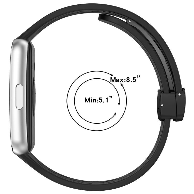 Cinturino per orologio in silicone pieghevole con fibbia magnetica., For Huawei Band 11 / Band 11 Pro