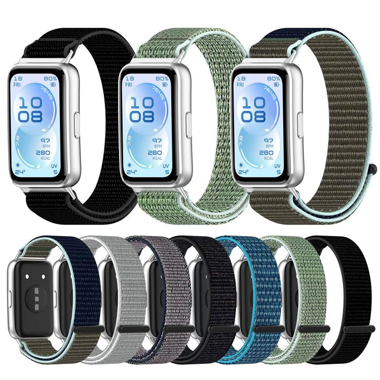 Cinturino per orologio in nylon con chiusura a strappo., For Huawei Band 11 / Band 11 Pro