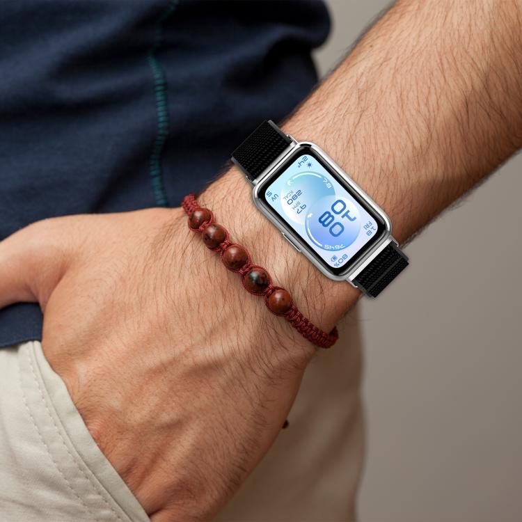 Cinturino per orologio in nylon con chiusura a strappo., For Huawei Band 11 / Band 11 Pro