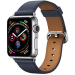 Cinturino da polso con cinturino da polso in pelle con bottone classico per Apple Watch Series 3 & 2 & 1 42mm