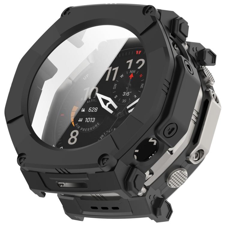 Pellicola in vetro temperato integrata nella custodia protettiva per orologio in PC, For Amazfit T-Rex Ultra 2