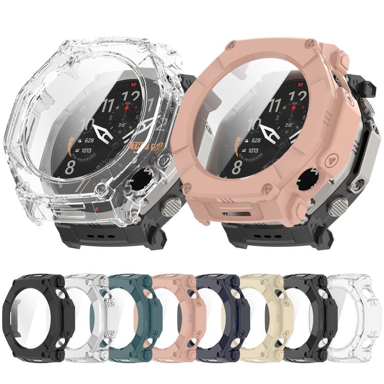 Pellicola in vetro temperato integrata nella custodia protettiva per orologio in PC, For Amazfit T-Rex Ultra 2