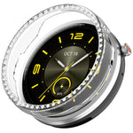 Custodia protettiva per orologio in policarbonato cavo con mezza copertura e fila singola di diamanti., For Honor Watch Fit Vitaly, For Honor Watch GS 5 / Watch Fit Elegant