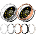 Custodia protettiva per orologio in policarbonato cavo con mezza copertura e fila singola di diamanti., For Honor Watch Fit Vitaly, For Honor Watch GS 5 / Watch Fit Elegant