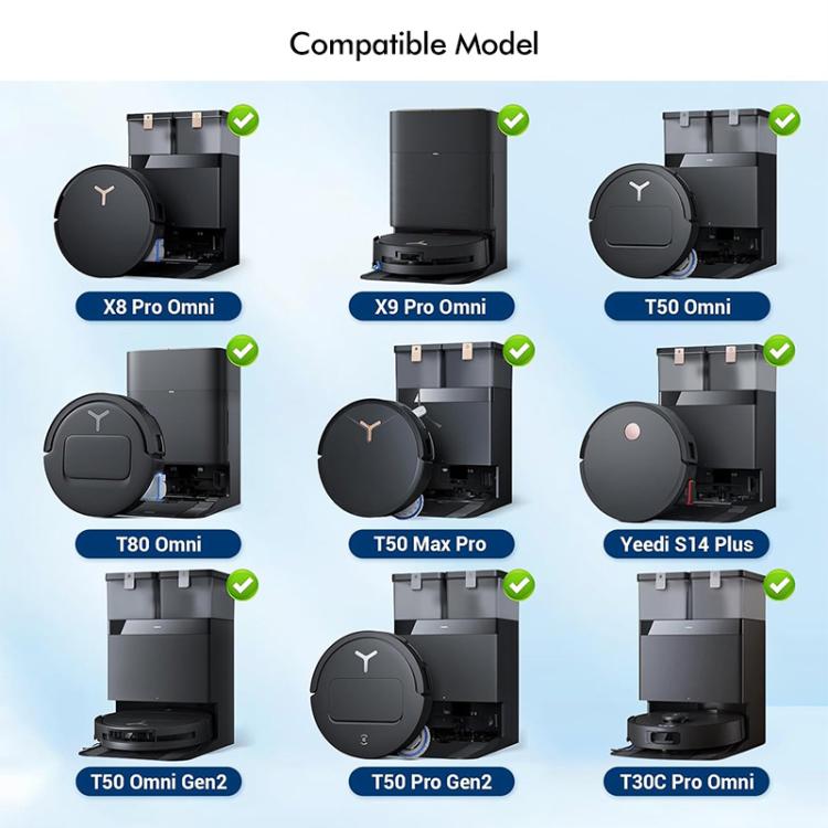 JUNSUNMAY 6 sacchetti per la polvere per Ecovacs Deebot X8 Pro Omni / T50 Pro Omni / T50 Max Pro Omni / T80 Omni / X9 Pro Omni