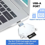 The magnetic SD/TF 3.0 card reader is compatible with  phones,drones,cameras,and computers