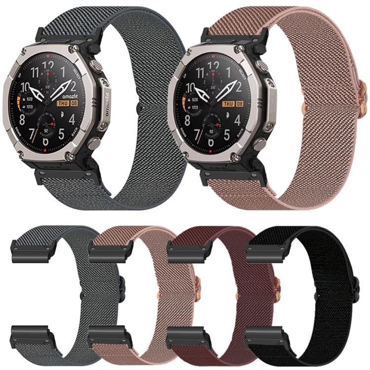 Cinturino per orologio in nylon elastico da 26 mm con chiusura a farfalla scorrevole., For Amazfit T-Rex Ultra 2