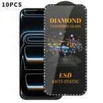 10 pellicole serigrafiche ad alta definizione in vetro temperato antistatico con effetto diamante su tutto lo schermo., For iPhone 17 Pro Max, For iPhone 17 Pro, For iPhone 17, For iPhone Air, For iPhone 16 Pro Max, For iPhone 16 Pro, For iPhone 16 Plu...