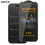 10 pellicole serigrafiche ad alta definizione in vetro temperato antistatico con effetto diamante su tutto lo schermo., For iPhone 17 Pro Max, For iPhone 17 Pro, For iPhone 17, For iPhone Air, For iPhone 16 Pro Max, For iPhone 16 Pro, For iPhone 16 Plu...