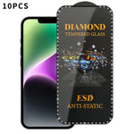10 pellicole serigrafiche ad alta definizione in vetro temperato antistatico con effetto diamante su tutto lo schermo., For iPhone 17 Pro Max, For iPhone 17 Pro, For iPhone 17, For iPhone Air, For iPhone 16 Pro Max, For iPhone 16 Pro, For iPhone 16 Plu...