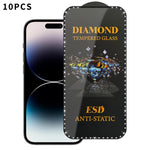 10 pellicole serigrafiche ad alta definizione in vetro temperato antistatico con effetto diamante su tutto lo schermo., For iPhone 17 Pro Max, For iPhone 17 Pro, For iPhone 17, For iPhone Air, For iPhone 16 Pro Max, For iPhone 16 Pro, For iPhone 16 Plu...