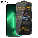 10 pellicole serigrafiche ad alta definizione in vetro temperato antistatico con effetto diamante su tutto lo schermo., For iPhone 17 Pro Max, For iPhone 17 Pro, For iPhone 17, For iPhone Air, For iPhone 16 Pro Max, For iPhone 16 Pro, For iPhone 16 Plu...