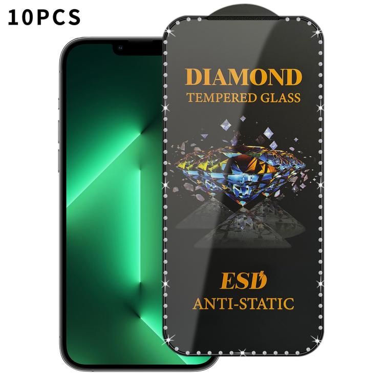 10 pellicole serigrafiche ad alta definizione in vetro temperato antistatico con effetto diamante su tutto lo schermo., For iPhone 17 Pro Max, For iPhone 17 Pro, For iPhone 17, For iPhone Air, For iPhone 16 Pro Max, For iPhone 16 Pro, For iPhone 16 Plu...