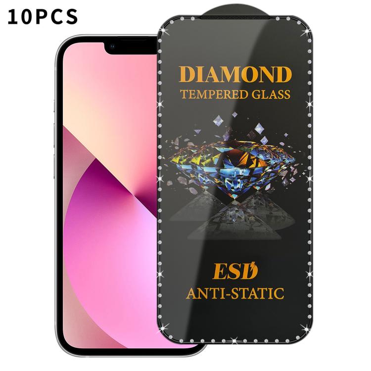 10 pellicole serigrafiche ad alta definizione in vetro temperato antistatico con effetto diamante su tutto lo schermo., For iPhone 17 Pro Max, For iPhone 17 Pro, For iPhone 17, For iPhone Air, For iPhone 16 Pro Max, For iPhone 16 Pro, For iPhone 16 Plu...
