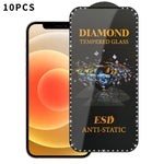 10 pellicole serigrafiche ad alta definizione in vetro temperato antistatico con effetto diamante su tutto lo schermo., For iPhone 17 Pro Max, For iPhone 17 Pro, For iPhone 17, For iPhone Air, For iPhone 16 Pro Max, For iPhone 16 Pro, For iPhone 16 Plu...