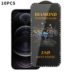 10 pellicole serigrafiche ad alta definizione in vetro temperato antistatico con effetto diamante su tutto lo schermo., For iPhone 17 Pro Max, For iPhone 17 Pro, For iPhone 17, For iPhone Air, For iPhone 16 Pro Max, For iPhone 16 Pro, For iPhone 16 Plu...