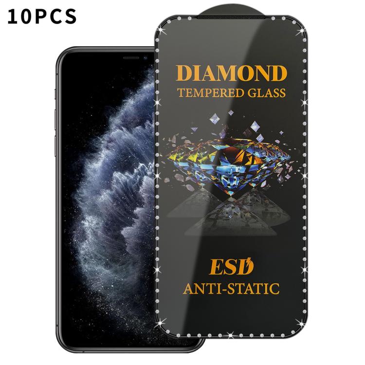 10 pellicole serigrafiche ad alta definizione in vetro temperato antistatico con effetto diamante su tutto lo schermo., For iPhone 17 Pro Max, For iPhone 17 Pro, For iPhone 17, For iPhone Air, For iPhone 16 Pro Max, For iPhone 16 Pro, For iPhone 16 Plu...