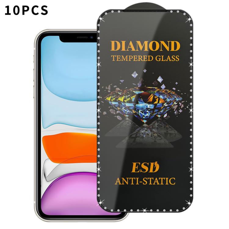10 pellicole serigrafiche ad alta definizione in vetro temperato antistatico con effetto diamante su tutto lo schermo., For iPhone 17 Pro Max, For iPhone 17 Pro, For iPhone 17, For iPhone Air, For iPhone 16 Pro Max, For iPhone 16 Pro, For iPhone 16 Plu...