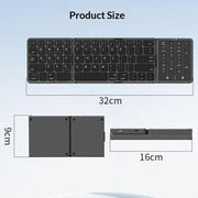 B089 ST Ultra Thin Tri-Folding Wireless Bluetooth Keyboard With Smart Trackpad, B089 ST