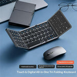 B089 ST Ultra Thin Tri-Folding Wireless Bluetooth Keyboard With Smart Trackpad, B089 ST