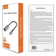 Cavo adattatore video HDMI HC-67 DP 1.4 4K da Type-C maschio a DisplayPort femmina, HC-67