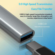 Hub portatile HC-77 in lega di alluminio con connettori USB-C/USB-A, USB 3.0 e 3 porte USB 2.0, docking station., HC-77