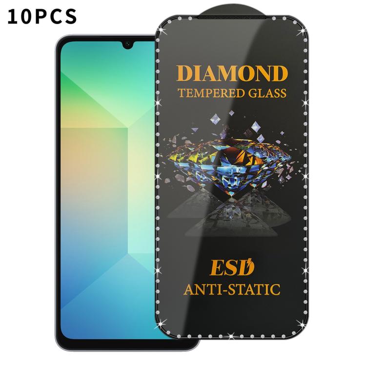 10 pellicole serigrafiche ad alta definizione in vetro temperato antistatico con effetto diamante su tutto lo schermo., For Samsung Galaxy A57 5G, For Samsung Galaxy A37 5G, For Samsung Galaxy A27 5G, For Samsung Galaxy A07 5G, For Samsung Galaxy A17 5...