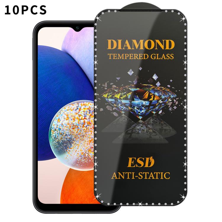10 pellicole serigrafiche ad alta definizione in vetro temperato antistatico con effetto diamante su tutto lo schermo., For Samsung Galaxy A24, For Samsung Galaxy A34 5G, For Samsung Galaxy A54 5G, For Samsung Galaxy A04e, For Samsung Galaxy A14 5G    ...