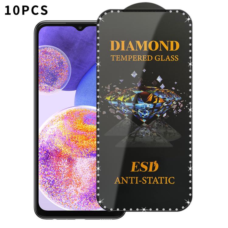 10 pellicole serigrafiche ad alta definizione in vetro temperato antistatico con effetto diamante su tutto lo schermo., For Samsung Galaxy A24, For Samsung Galaxy A34 5G, For Samsung Galaxy A54 5G, For Samsung Galaxy A04e, For Samsung Galaxy A14 5G    ...