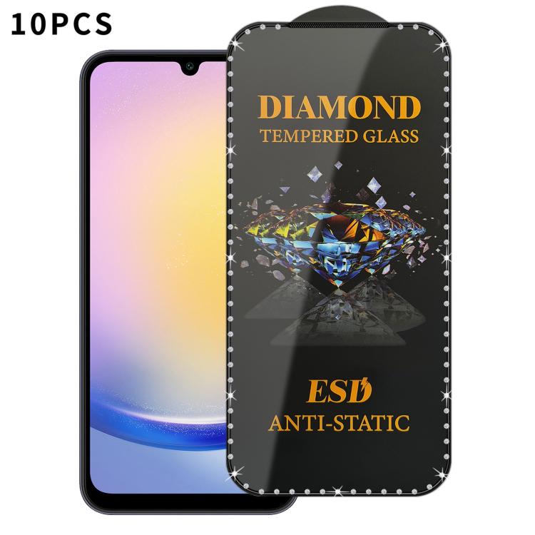 10 pellicole serigrafiche ad alta definizione in vetro temperato antistatico con effetto diamante su tutto lo schermo., For Samsung Galaxy A57 5G, For Samsung Galaxy A37 5G, For Samsung Galaxy A27 5G, For Samsung Galaxy A07 5G, For Samsung Galaxy A17 5...