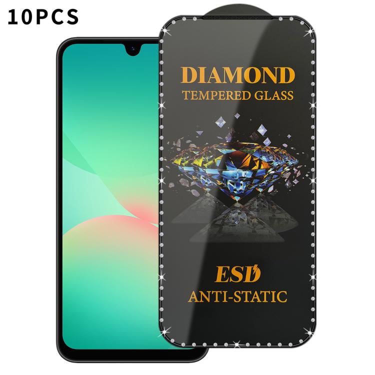 10 pellicole serigrafiche ad alta definizione in vetro temperato antistatico con effetto diamante su tutto lo schermo., For Samsung Galaxy A57 5G, For Samsung Galaxy A37 5G, For Samsung Galaxy A27 5G, For Samsung Galaxy A07 5G, For Samsung Galaxy A17 5...