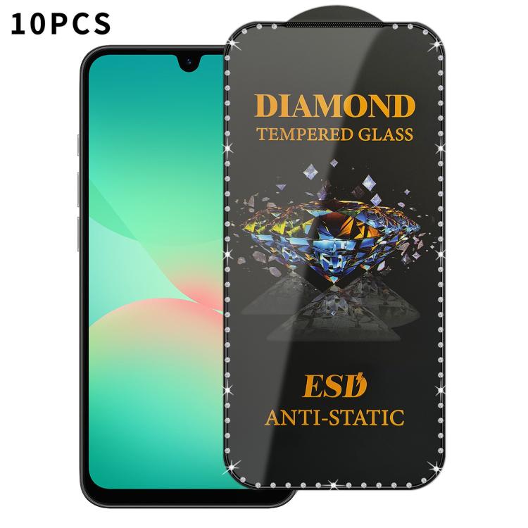 10 pellicole serigrafiche ad alta definizione in vetro temperato antistatico con effetto diamante su tutto lo schermo., For Samsung Galaxy A57 5G, For Samsung Galaxy A37 5G, For Samsung Galaxy A27 5G, For Samsung Galaxy A07 5G, For Samsung Galaxy A17 5...