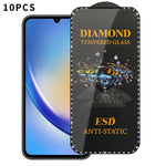 10 pellicole serigrafiche ad alta definizione in vetro temperato antistatico con effetto diamante su tutto lo schermo., For Samsung Galaxy A24, For Samsung Galaxy A34 5G, For Samsung Galaxy A54 5G, For Samsung Galaxy A04e, For Samsung Galaxy A14 5G    ...