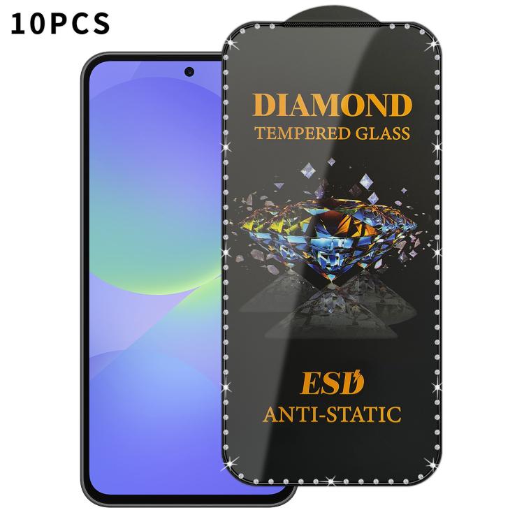 10 pellicole serigrafiche ad alta definizione in vetro temperato antistatico con effetto diamante su tutto lo schermo., For Samsung Galaxy A57 5G, For Samsung Galaxy A37 5G, For Samsung Galaxy A27 5G, For Samsung Galaxy A07 5G, For Samsung Galaxy A17 5...