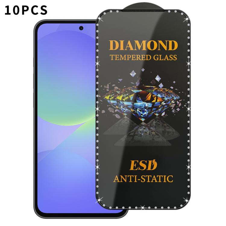 10 pellicole serigrafiche ad alta definizione in vetro temperato antistatico con effetto diamante su tutto lo schermo., For Samsung Galaxy A57 5G, For Samsung Galaxy A37 5G, For Samsung Galaxy A27 5G, For Samsung Galaxy A07 5G, For Samsung Galaxy A17 5...