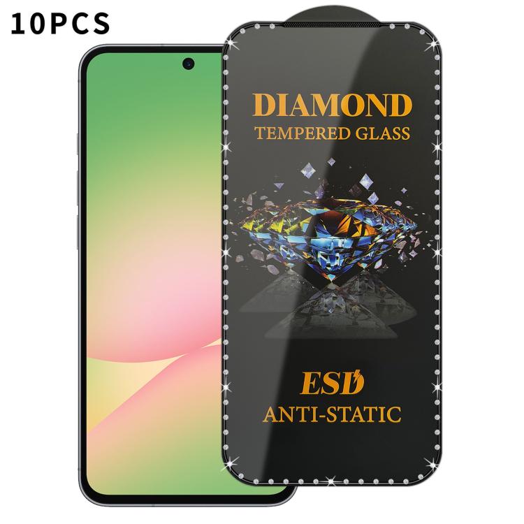 10 pellicole serigrafiche ad alta definizione in vetro temperato antistatico con effetto diamante su tutto lo schermo., For Samsung Galaxy A57 5G, For Samsung Galaxy A37 5G, For Samsung Galaxy A27 5G, For Samsung Galaxy A07 5G, For Samsung Galaxy A17 5...