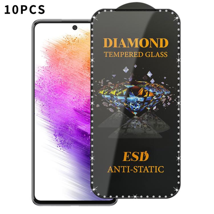 10 pellicole serigrafiche ad alta definizione in vetro temperato antistatico con effetto diamante su tutto lo schermo., For Samsung Galaxy A24, For Samsung Galaxy A34 5G, For Samsung Galaxy A54 5G, For Samsung Galaxy A04e, For Samsung Galaxy A14 5G    ...