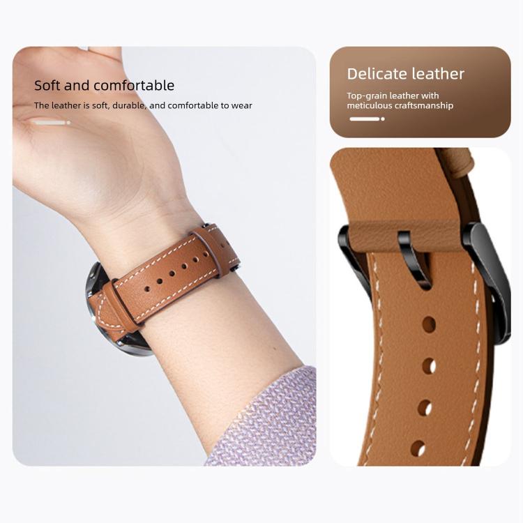 Cinturino per orologio in vera pelle con fibbia ad ardiglione., For Xiaomi Watch S5 46mm