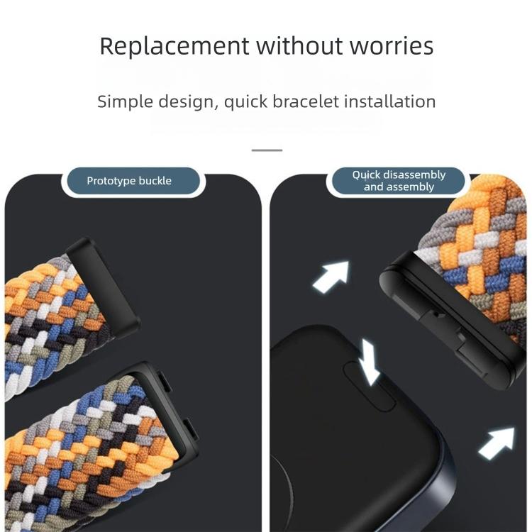 Cinturino per orologio in nylon intrecciato con chiusura magnetica a scorrimento., For Huawei Band 11 / Band 11 Pro