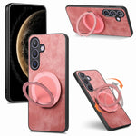 Custodia per telefono in pelle stile retrò con supporto girevole rotondo, For Samsung Galaxy A57 5G, For Samsung Galaxy A37 5G, For Samsung Galaxy A56 5G, For Samsung Galaxy A36 5G